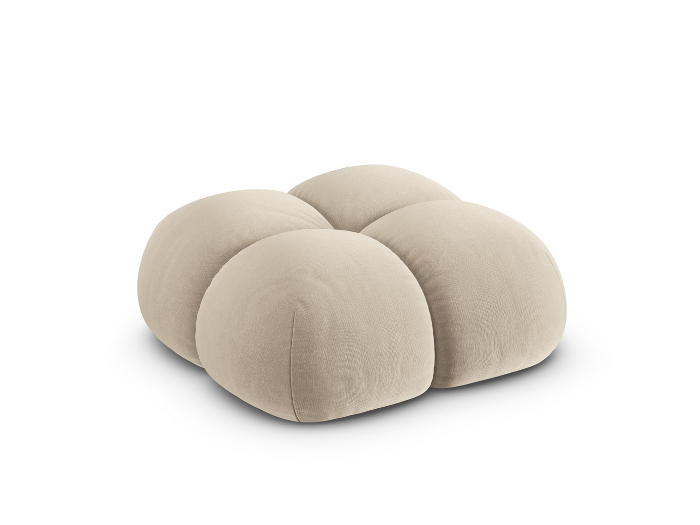 Cosmopolitan Design fløyelspuff, "Loretto", 1-seter, 90 × 90 × 40 cm, Vogue, svarte plastben