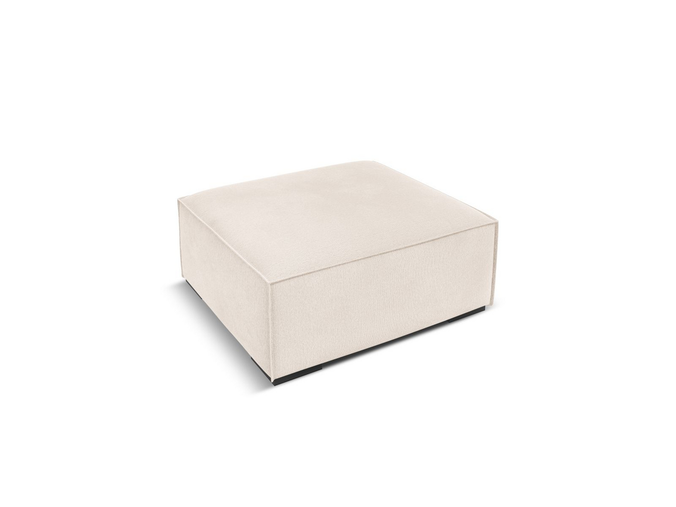 Cosmopolitan Design puff, "Turin", 1-seter, 100 × 100 × 39 cm, Rosario, ben i svart bøk