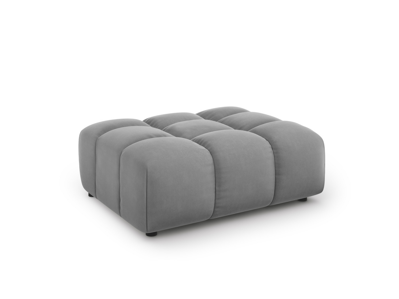 Cosmopolitan Design fløyelspuff, "Sky", 1-seter, 102 × 80 × 43 cm, Casino, svarte plastben