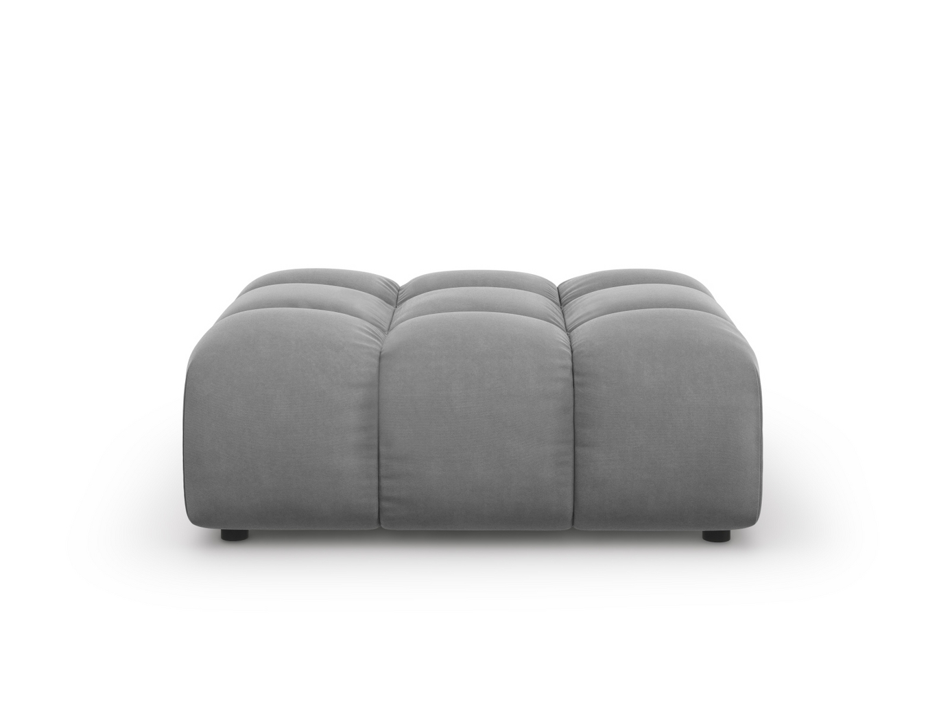 Cosmopolitan Design fløyelspuff, "Sky", 1-seter, 102 × 80 × 43 cm, Casino, svarte plastben