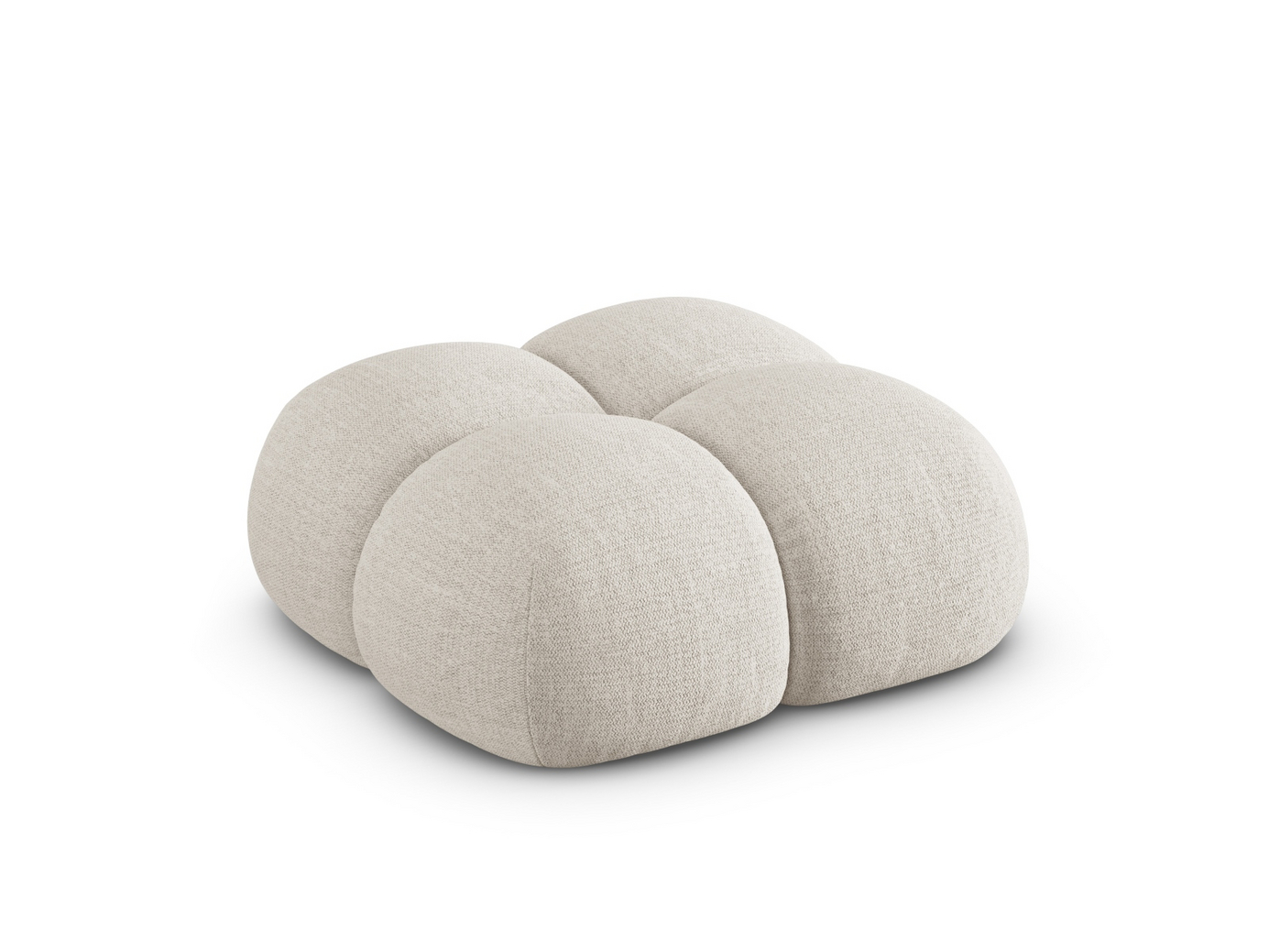 Cosmopolitan Design puff, "Loretto", 1-seter, 90 × 90 × 40 cm, Sorella, svarte plastben