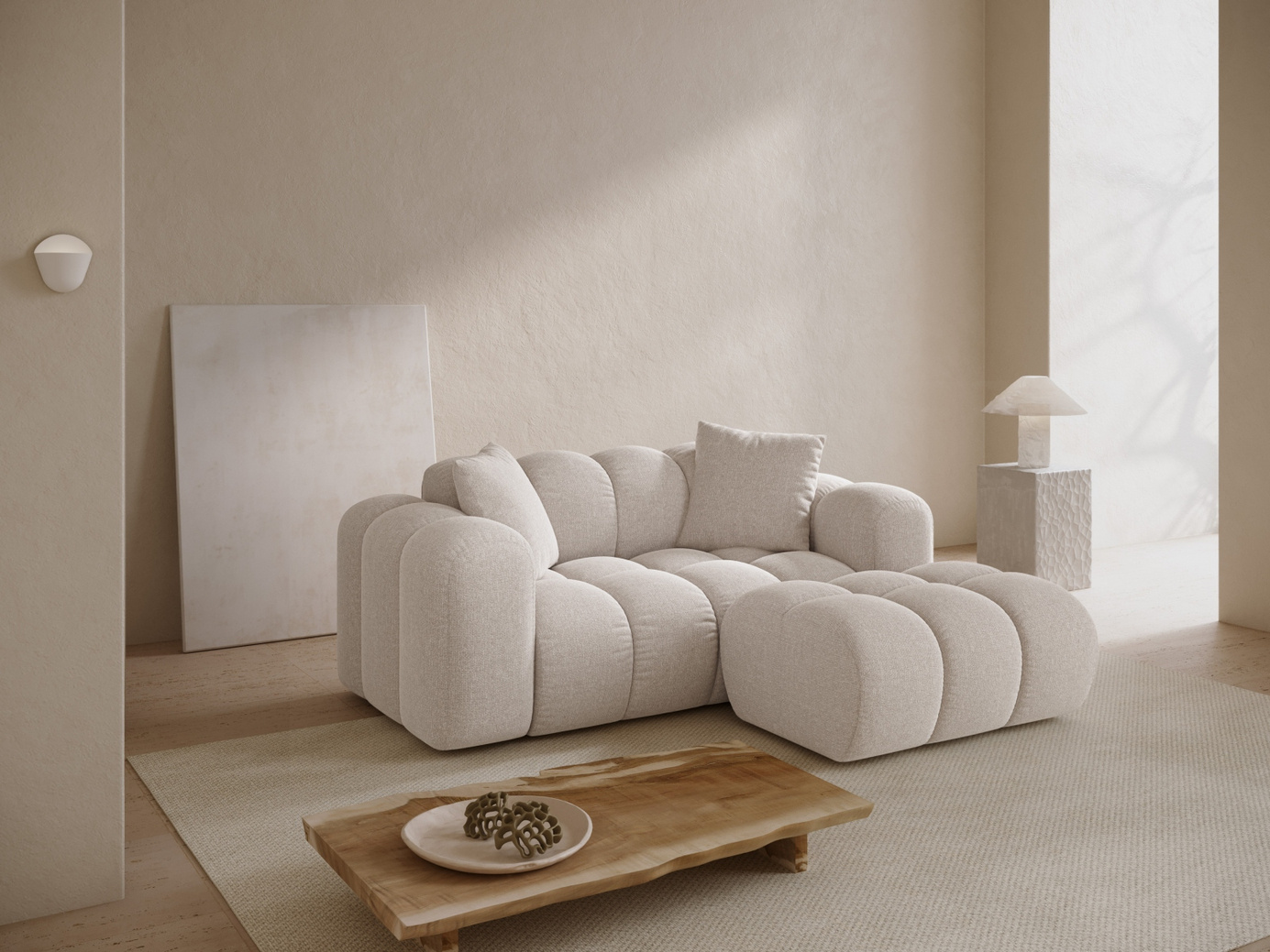 Cosmopolitan Design puff, "Treno", 1-seter, 90 × 70 × 42 cm, Eden 10, svarte plastben