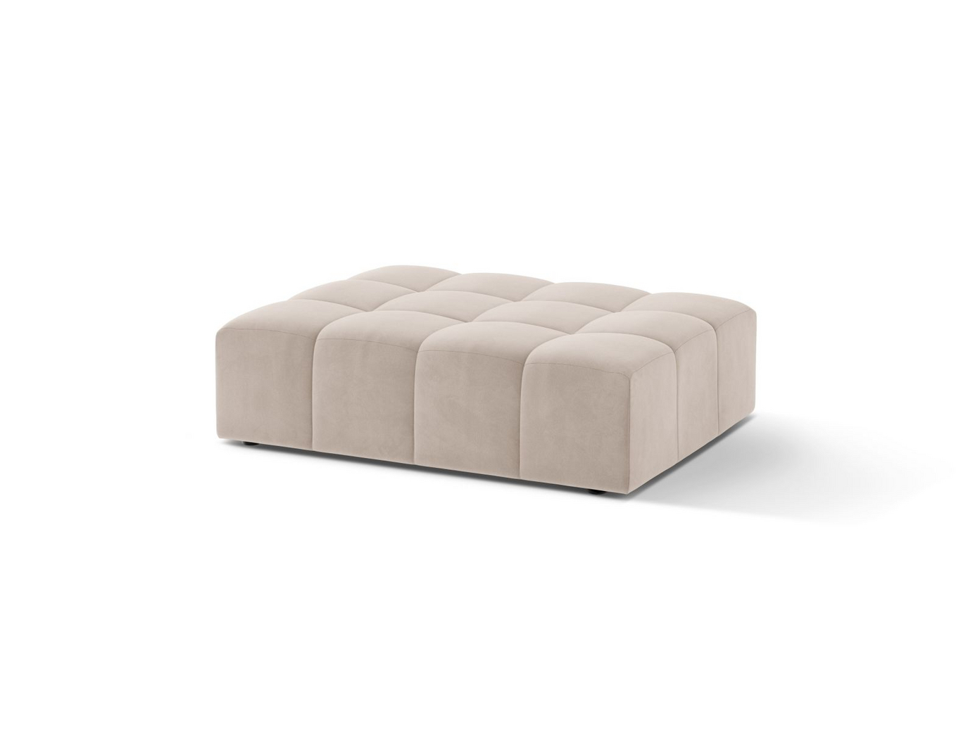 Cosmopolitan Design fløyelspuff, "Chicago", 1-seter, 102 × 84 × 42 cm, Venus, svarte plastben