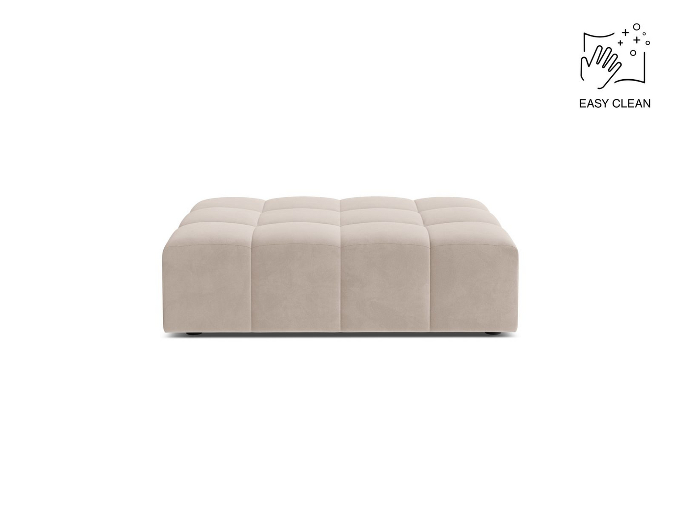 Cosmopolitan Design fløyelspuff, "Chicago", 1-seter, 102 × 84 × 42 cm, Venus, svarte plastben
