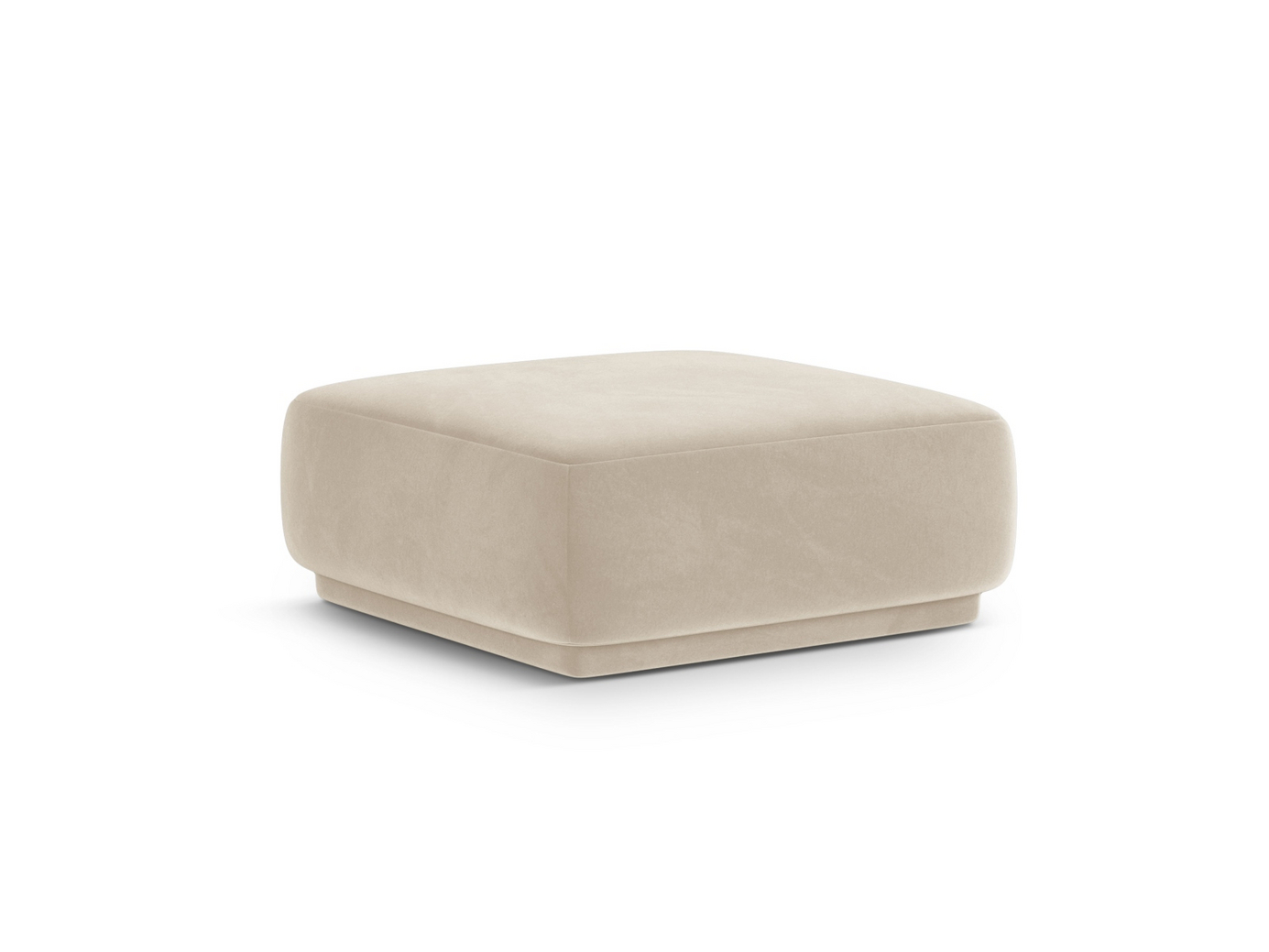 Cosmopolitan Design fløyelspuff, "Gomera", 1-seter, 90 × 90 × 42 cm, Salvador, svarte plastben