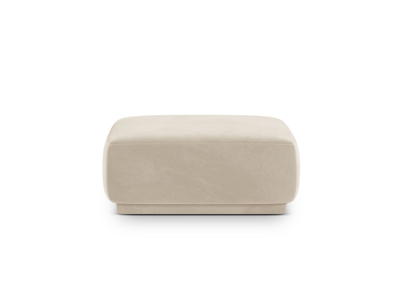 Cosmopolitan Design fløyelspuff, "Gomera", 1-seter, 90 × 90 × 42 cm, Salvador, svarte plastben