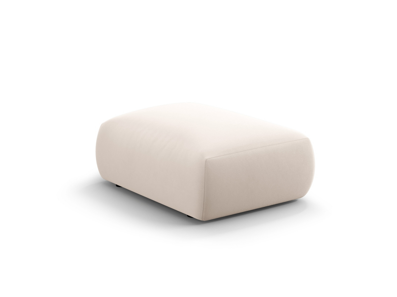 Cosmopolitan Design fløyelspuff, "Matera", 1-seter, 86 × 68 × 40 cm, Salvador, svarte plastben