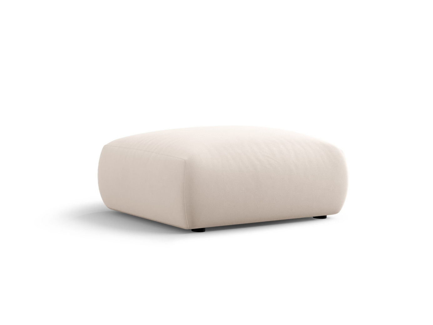Cosmopolitan Design fløyelspuff, "Matera", 1-seter, 86 × 68 × 40 cm, Salvador, svarte plastben