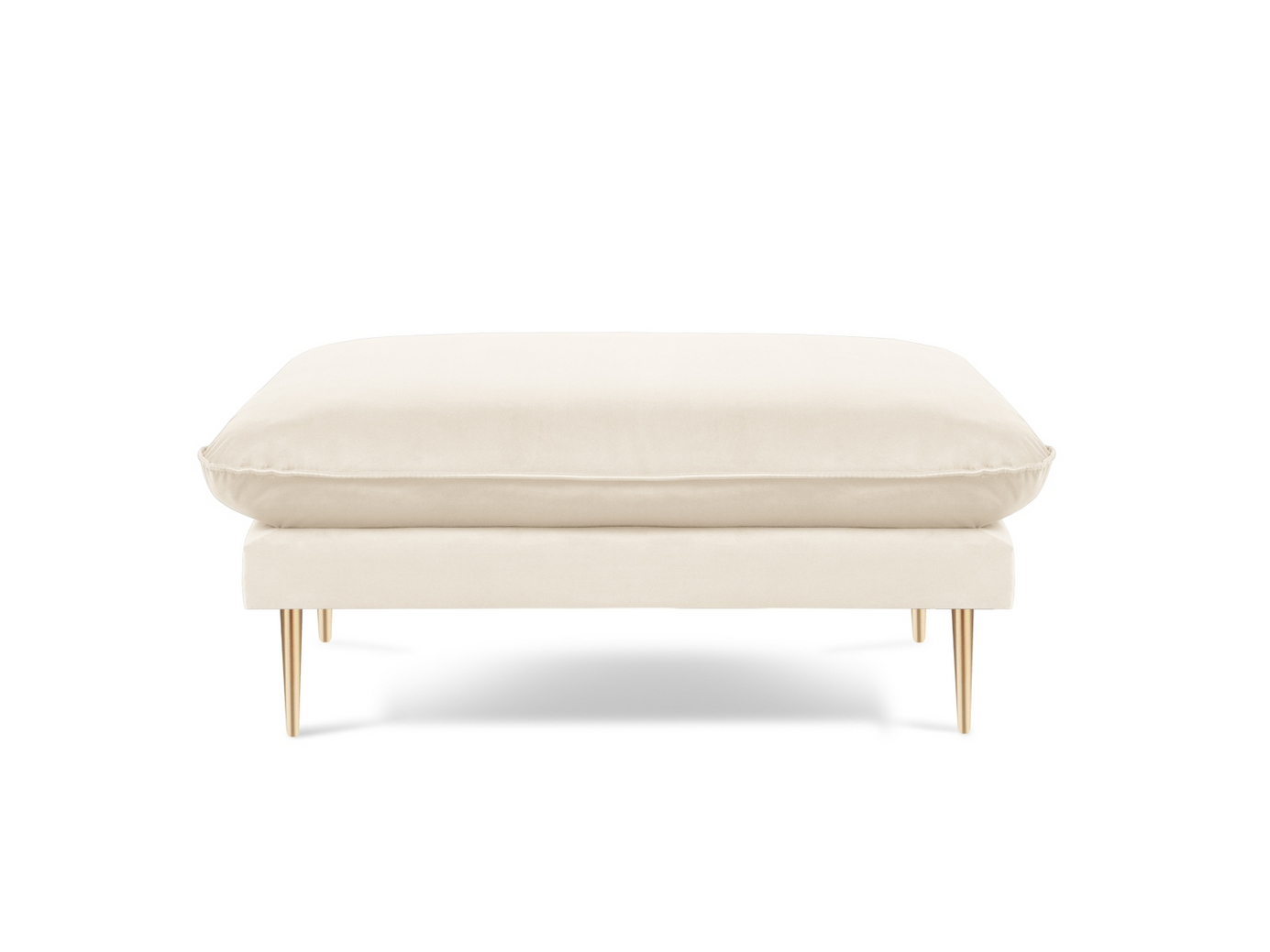 Cosmopolitan Design fløyelspuff, "Vienna", 1-seter, 93 × 73 × 43 cm, Bluvel, gullfargede metallben