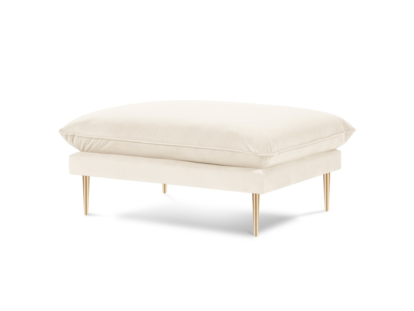 Cosmopolitan Design fløyelspuff, "Vienna", 1-seter, 93 × 73 × 43 cm, Bluvel, gullfargede metallben