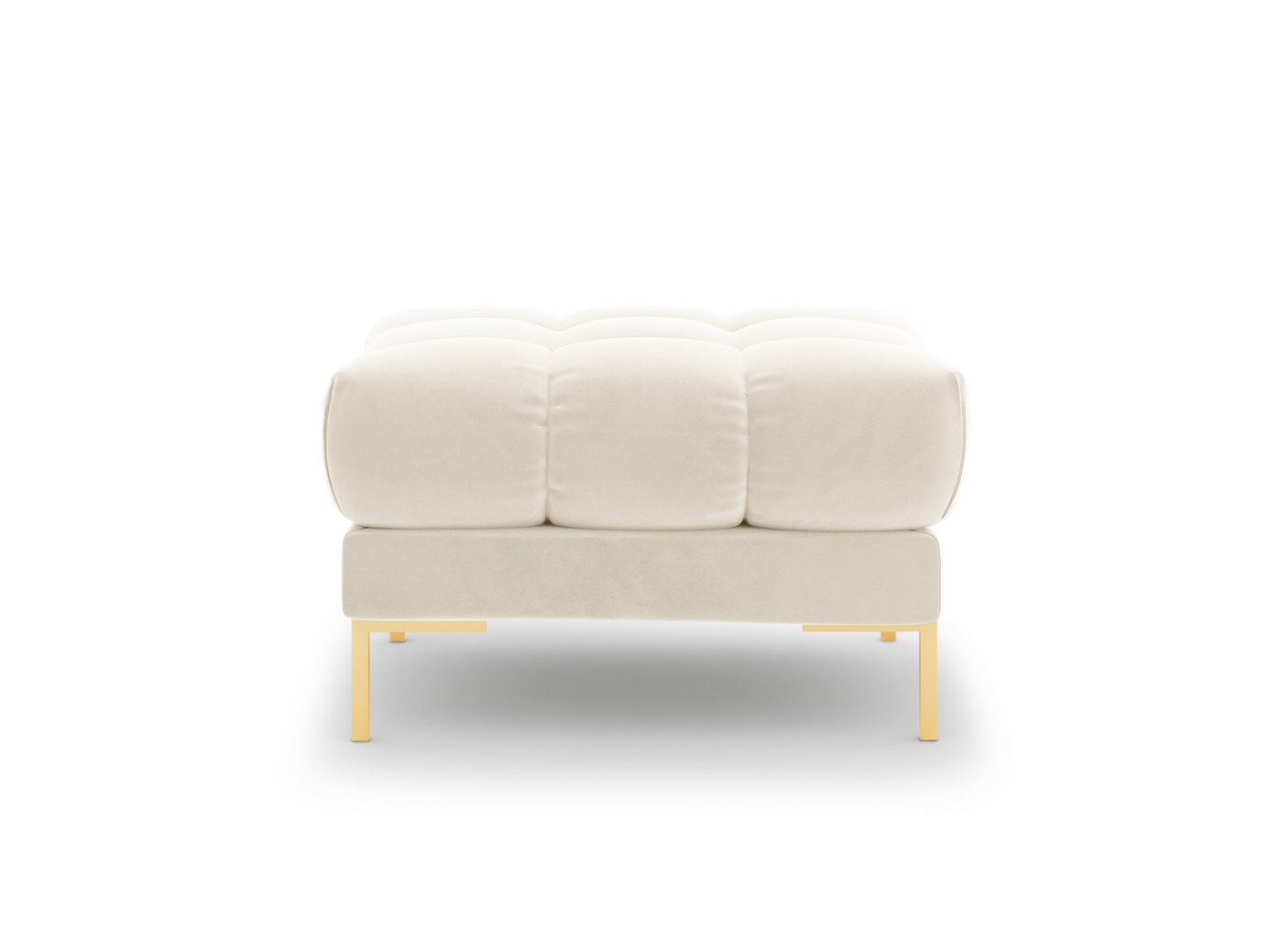 Cosmopolitan Design fløyelspuff, "Bali", 1-seter, 60 × 60 × 41 cm, Bluvel, gullfargede metallben