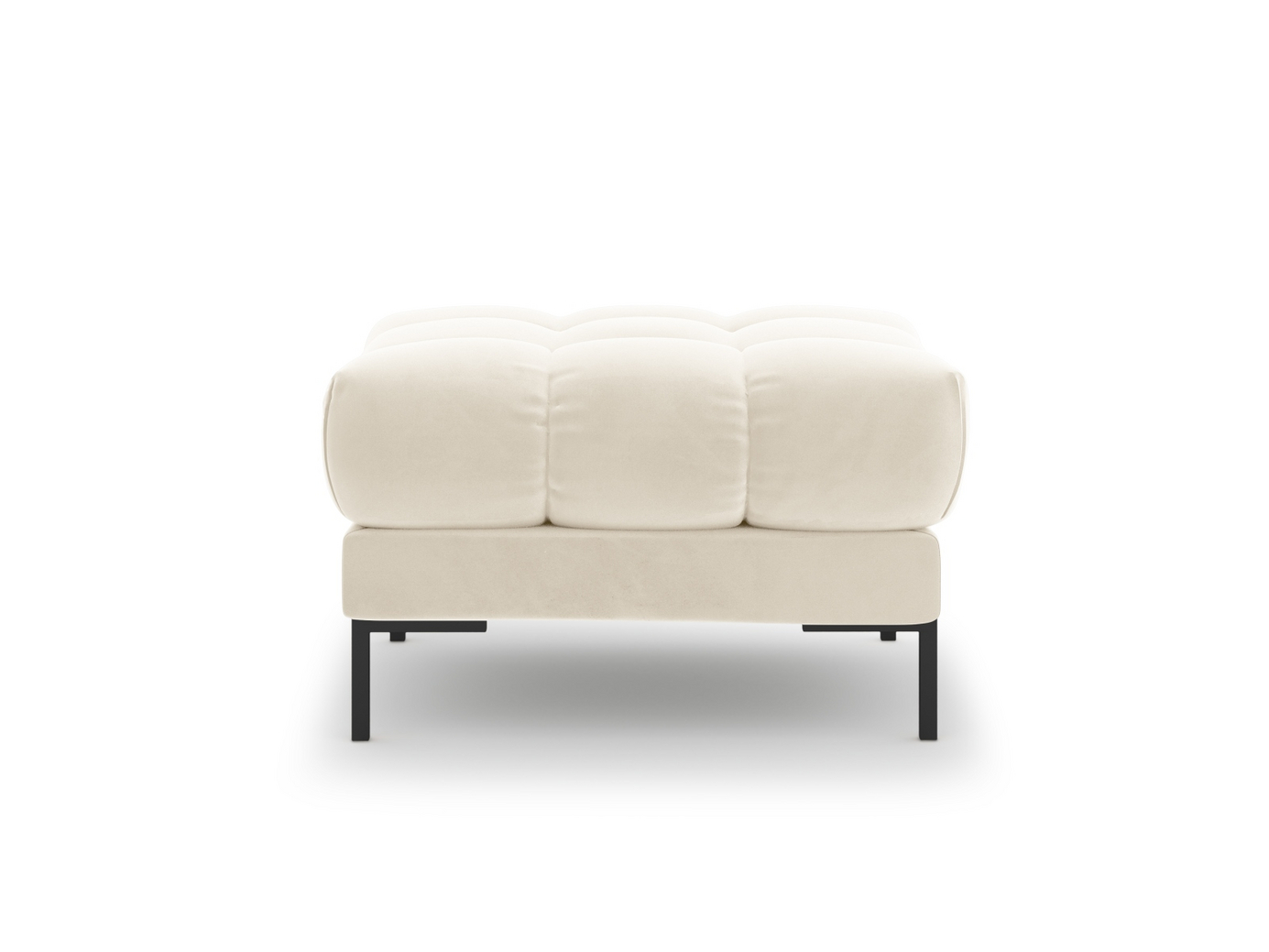 Cosmopolitan Design fløyelspuff, "Bali", 1-seter, 60 × 60 × 41 cm, Bluvel, svarte metallben
