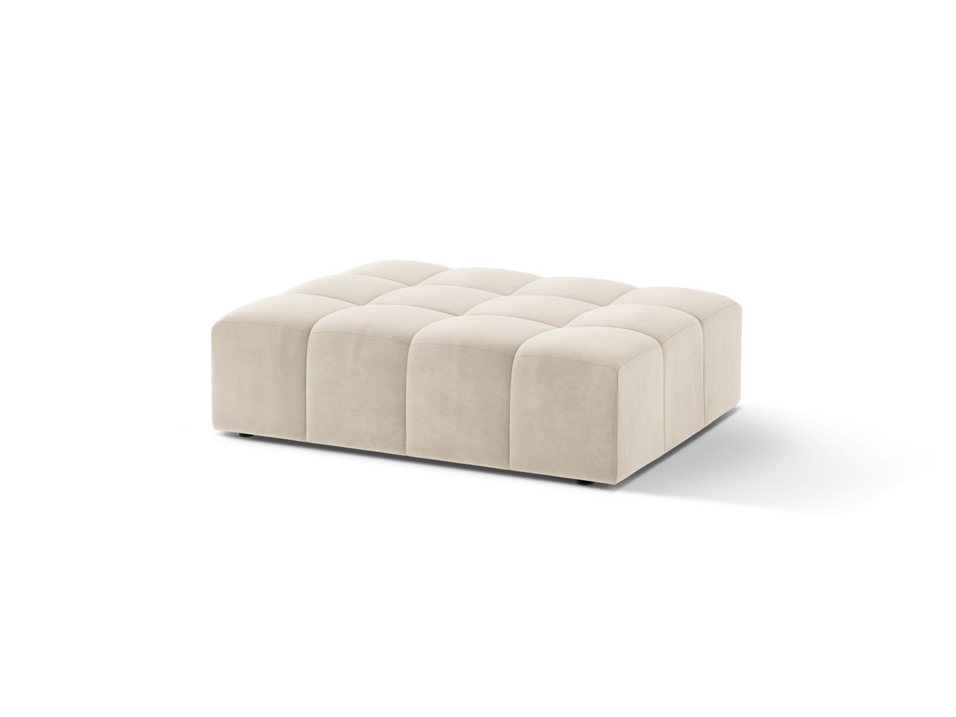 Cosmopolitan Design fløyelspuff, "Chicago", 1-seter, 102 × 84 × 42 cm, Bluvel, svarte plastben