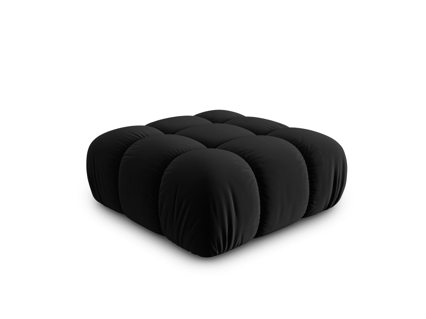 Cosmopolitan Design fløyelspuff, "Cortina", 1-seter, 94 × 94 × 43 cm, Bluvel, svarte plastben