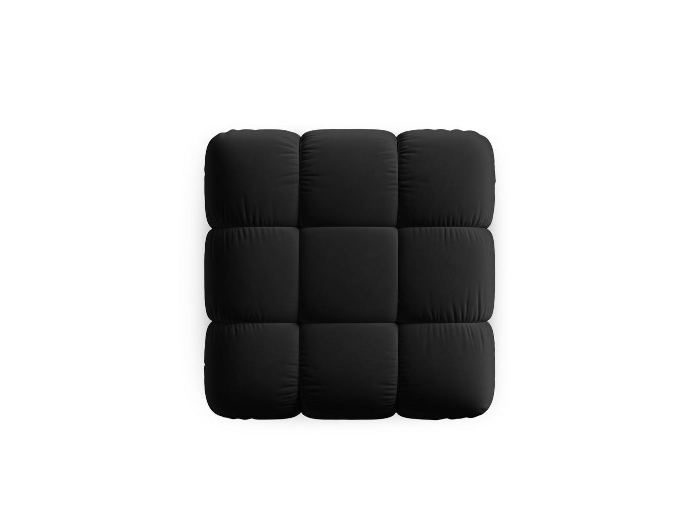Cosmopolitan Design fløyelspuff, "Cortina", 1-seter, 94 × 94 × 43 cm, Bluvel, svarte plastben