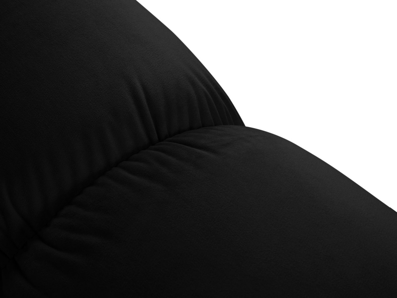 Cosmopolitan Design fløyelspuff, "Cortina", 1-seter, 94 × 94 × 43 cm, Bluvel, svarte plastben