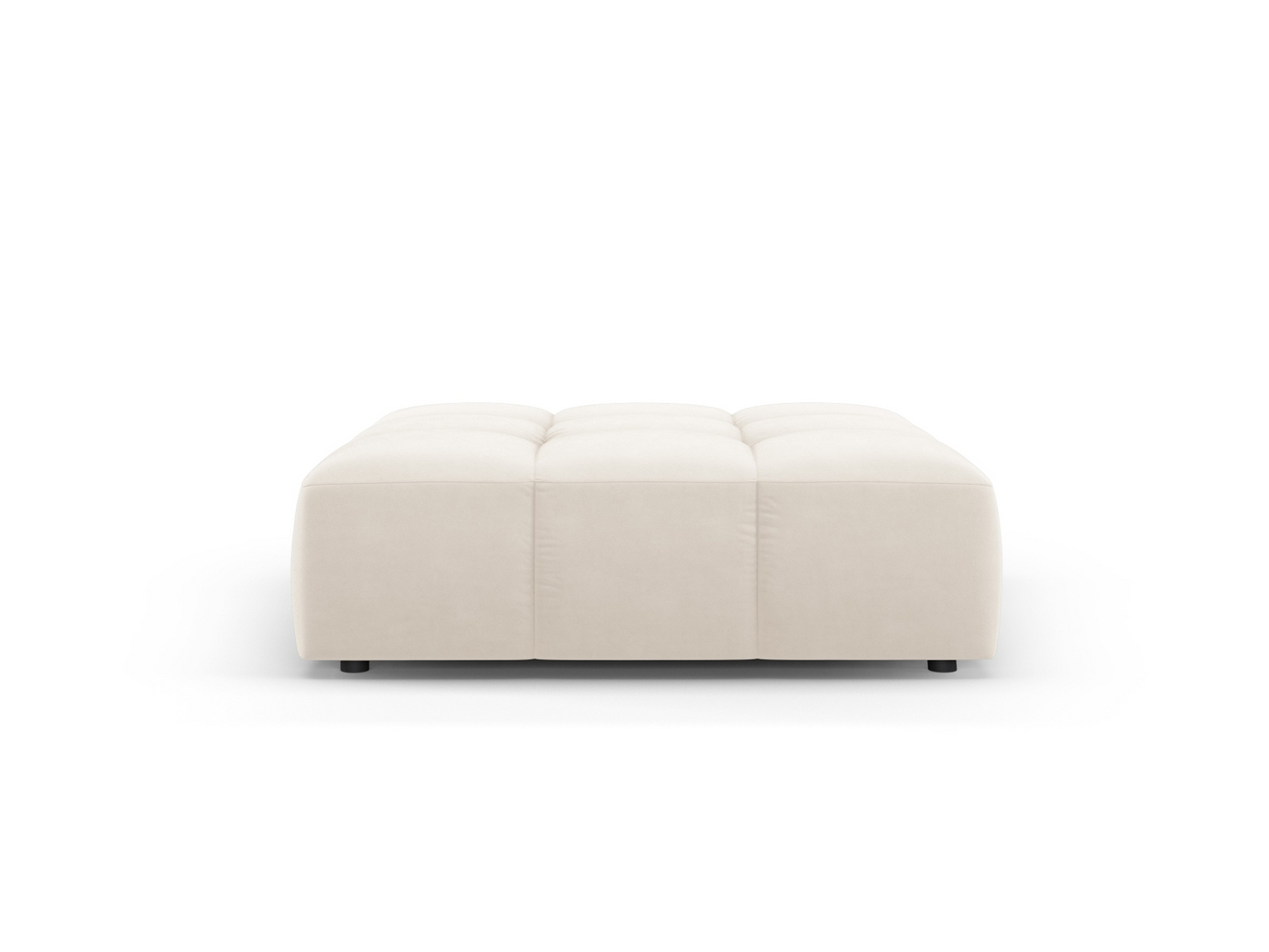 Cosmopolitan Design fløyelspuff, "Moritz", 1-seter, 96 × 96 × 38 cm, Bluvel, svarte plastben