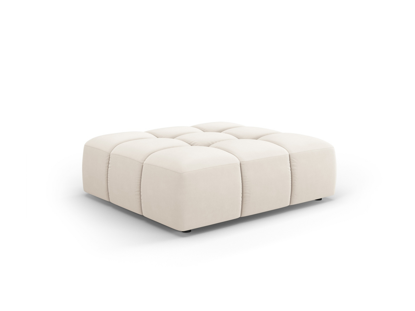 Cosmopolitan Design fløyelspuff, "Moritz", 1-seter, 96 × 96 × 38 cm, Bluvel, svarte plastben