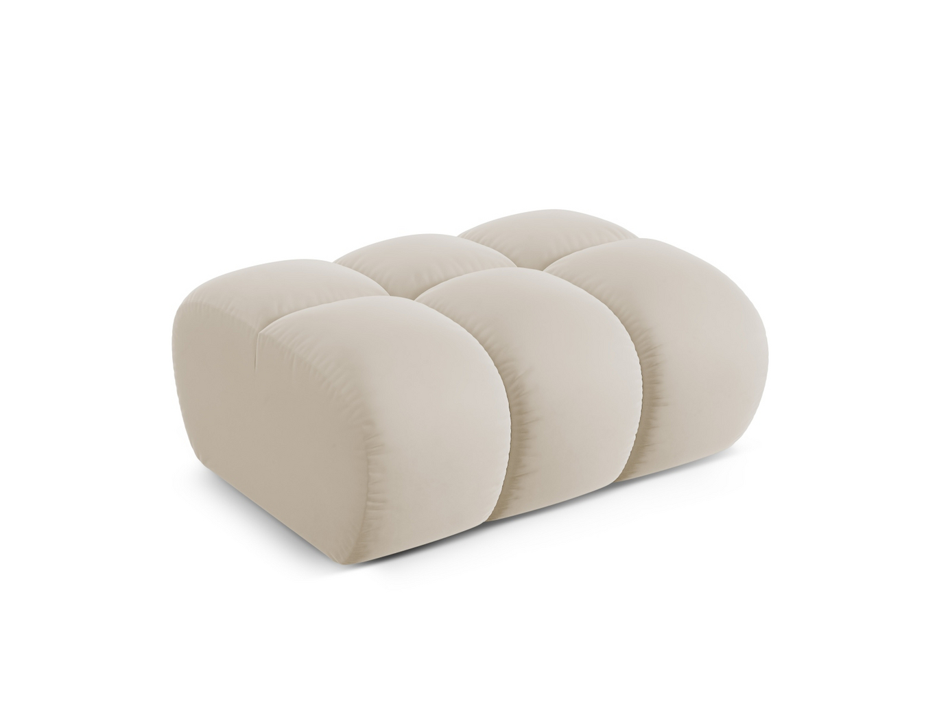 Cosmopolitan Design fløyelspuff, "Treno", 1-seter, 90 × 70 × 42 cm, Bluvel, svarte plastben
