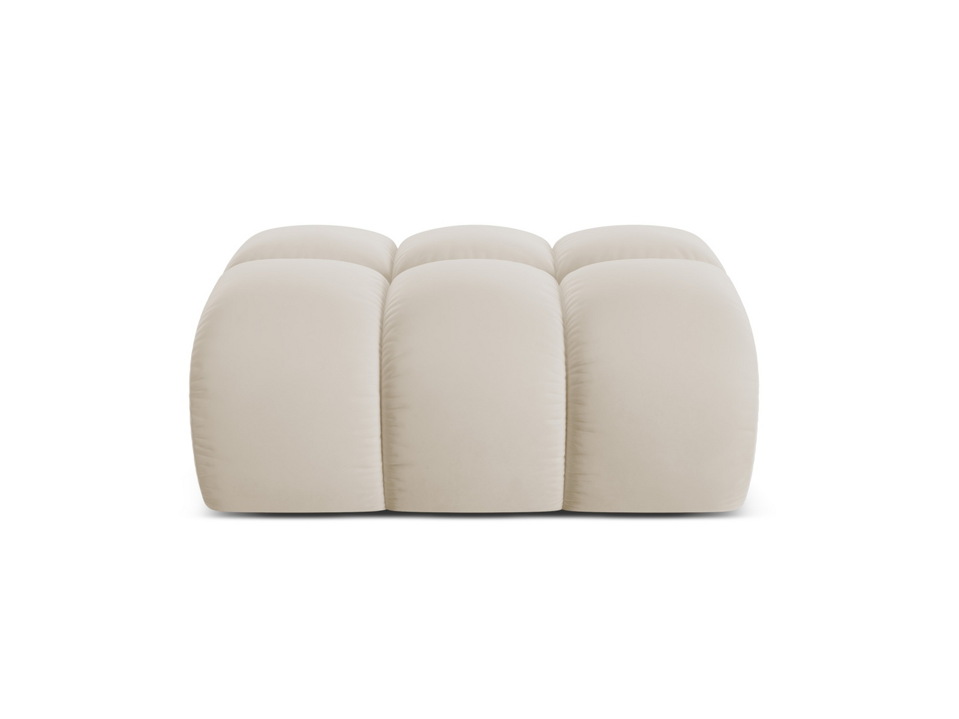 Cosmopolitan Design fløyelspuff, "Treno", 1-seter, 90 × 70 × 42 cm, Bluvel, svarte plastben