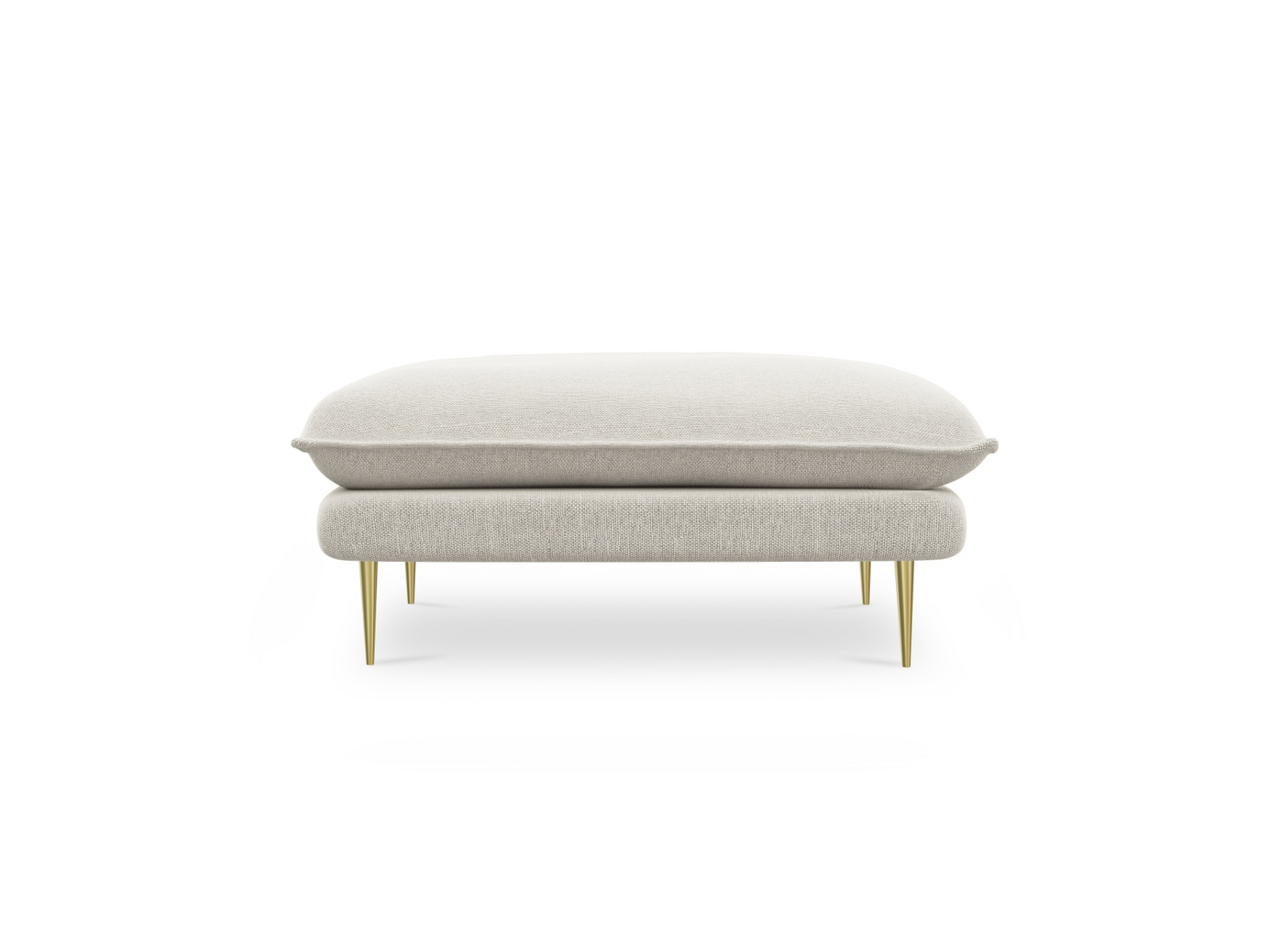 Cosmopolitan Design puff, "Vienna", 1-seter, 93 × 73 × 43 cm, Positano, gullfargede metallben