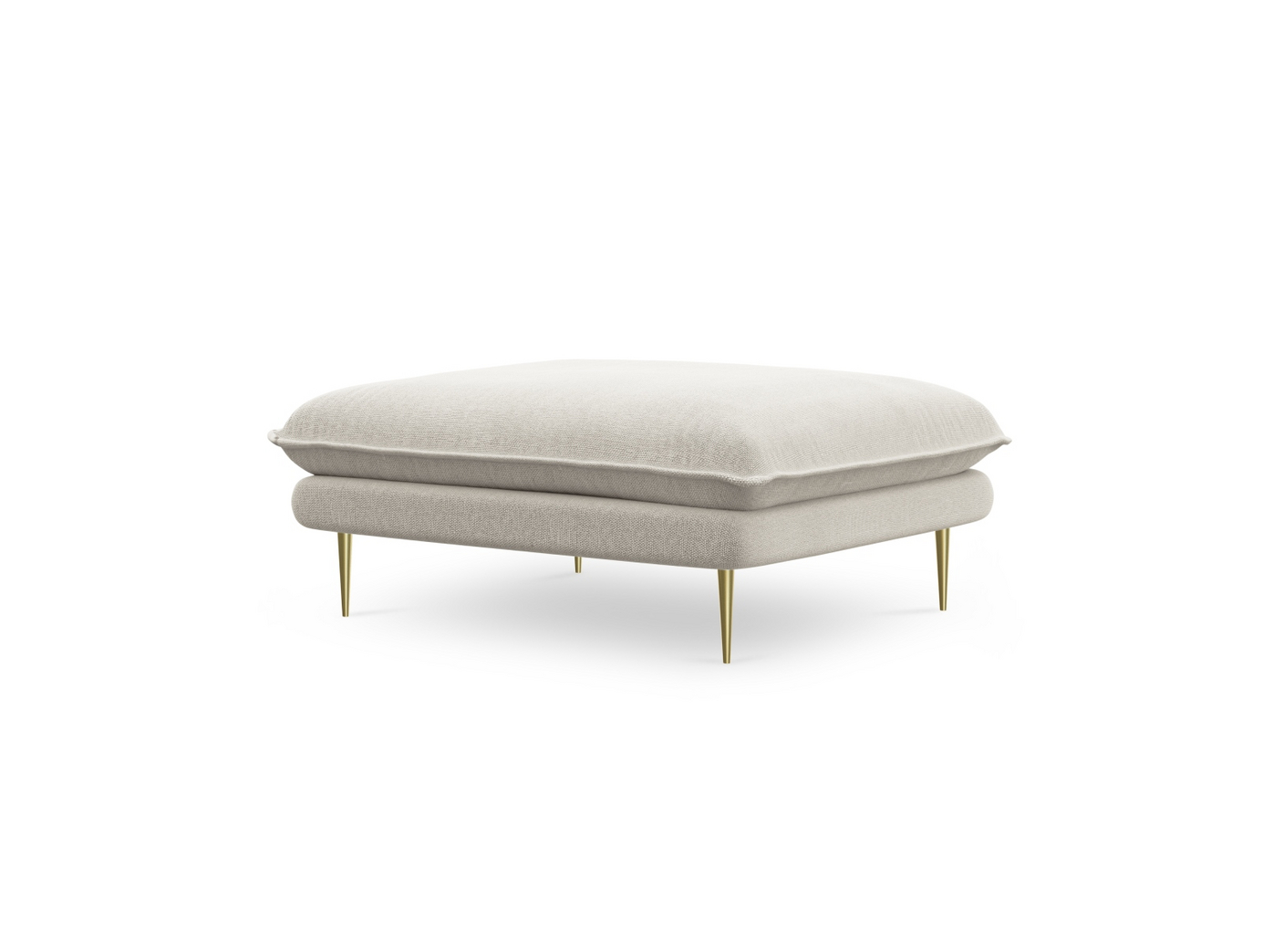 Cosmopolitan Design puff, "Vienna", 1-seter, 93 × 73 × 43 cm, Positano, gullfargede metallben