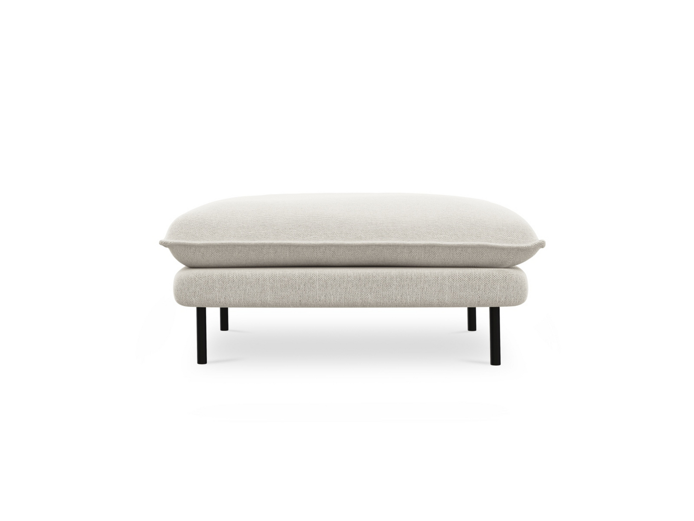 Cosmopolitan Design puff, "Vienna", 1-seter, 93 × 73 × 43 cm, Positano, svarte metallben