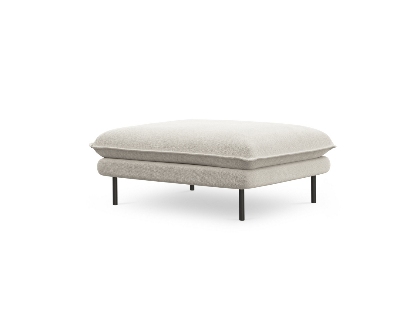 Cosmopolitan Design puff, "Vienna", 1-seter, 93 × 73 × 43 cm, Positano, svarte metallben