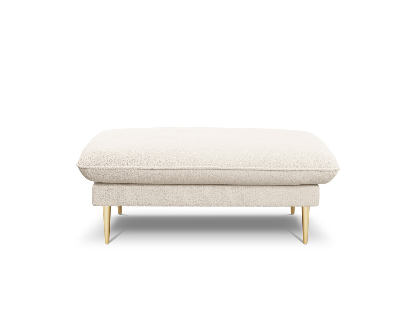 Cosmopolitan Design bouclé-puff, "Vienna", 1-seter, 93 × 73 × 43 cm, Ascot, gullfargede metallben