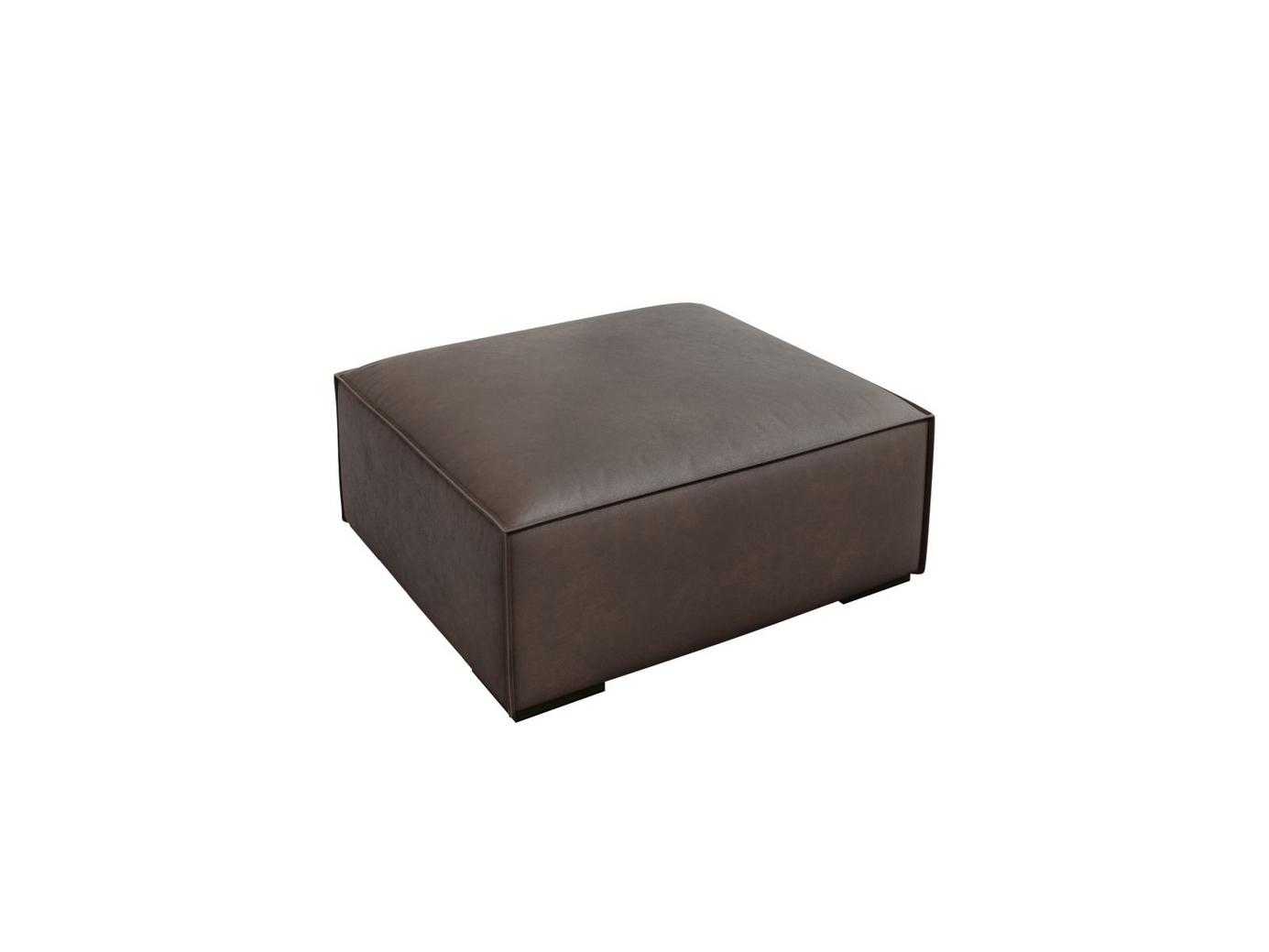 Cosmopolitan Design ekte skinn puff, "Turin", 1-seter, 100 × 100 × 39 cm, Granada, ben i svart bøk