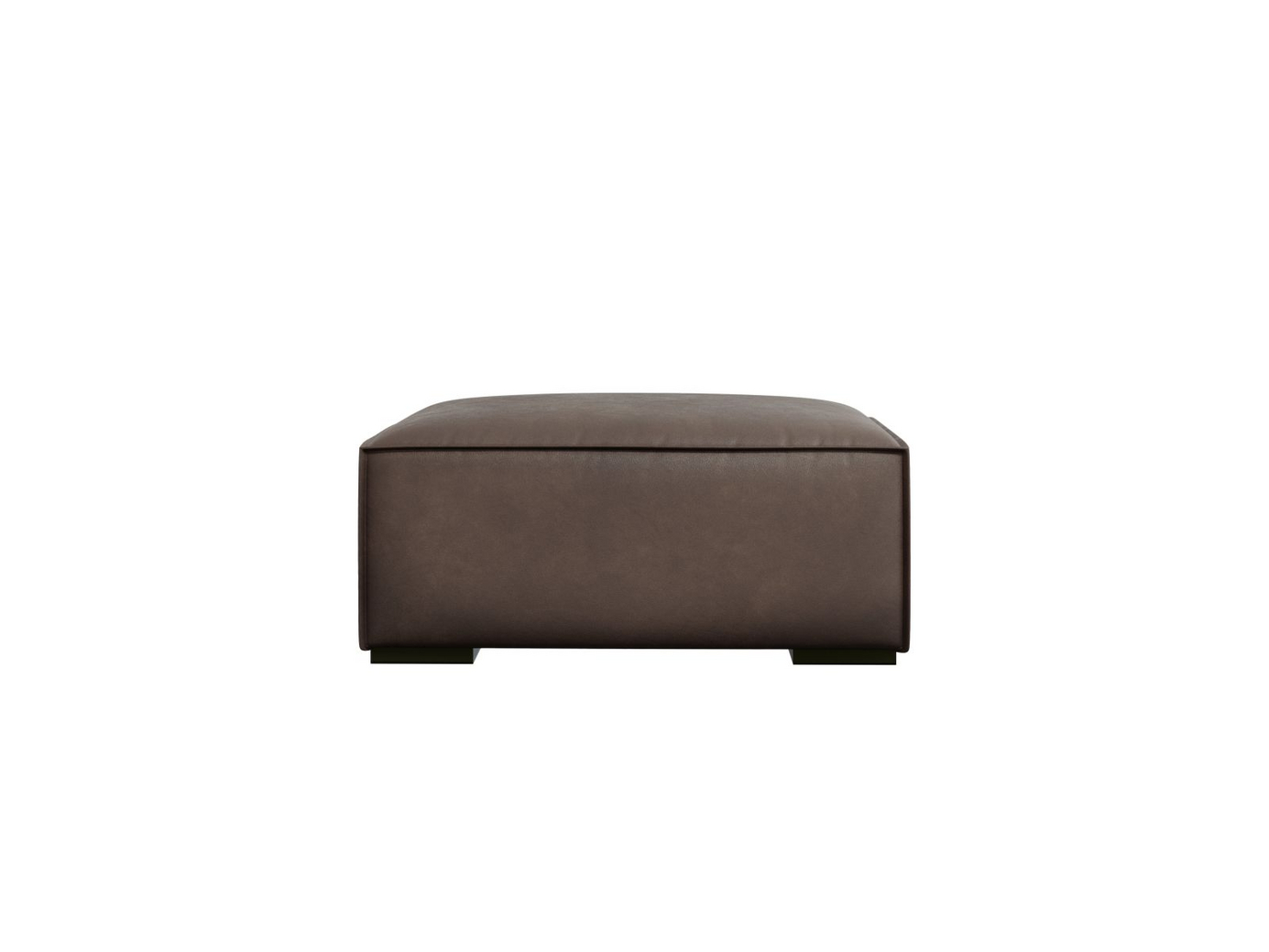 Cosmopolitan Design ekte skinn puff, "Turin", 1-seter, 100 × 100 × 39 cm, Granada, ben i svart bøk