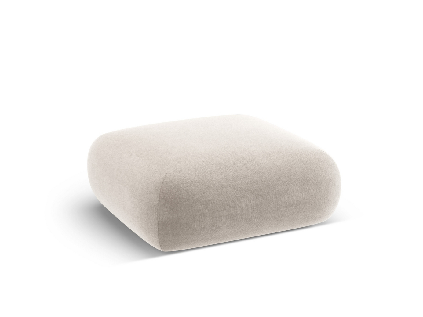 Cosmopolitan Design fløyelspuff, "Nolio", 2-seter, 100 × 100 × 36 cm, Casino, svarte plastben