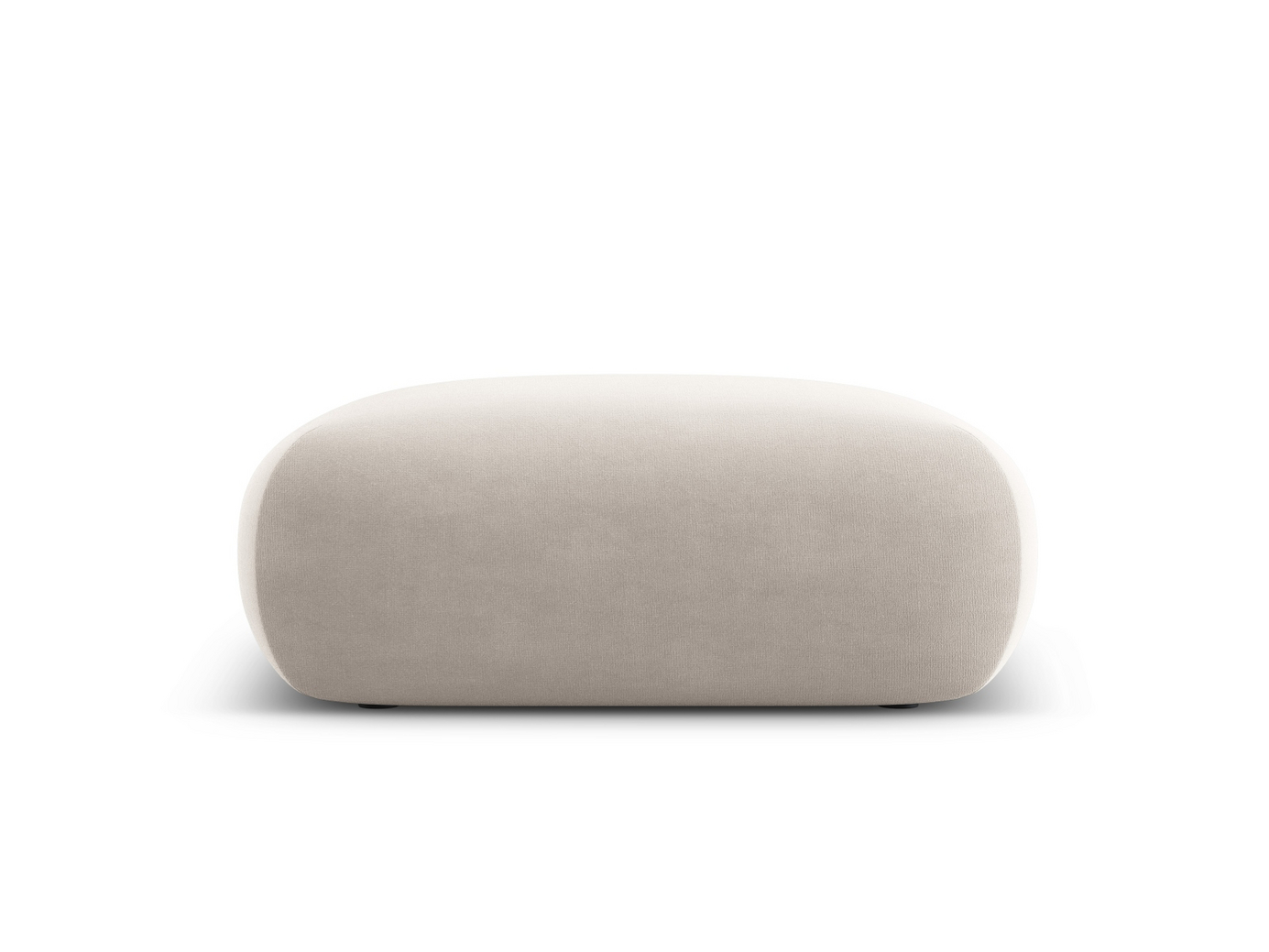 Cosmopolitan Design fløyelspuff, "Nolio", 2-seter, 100 × 100 × 36 cm, Casino, svarte plastben