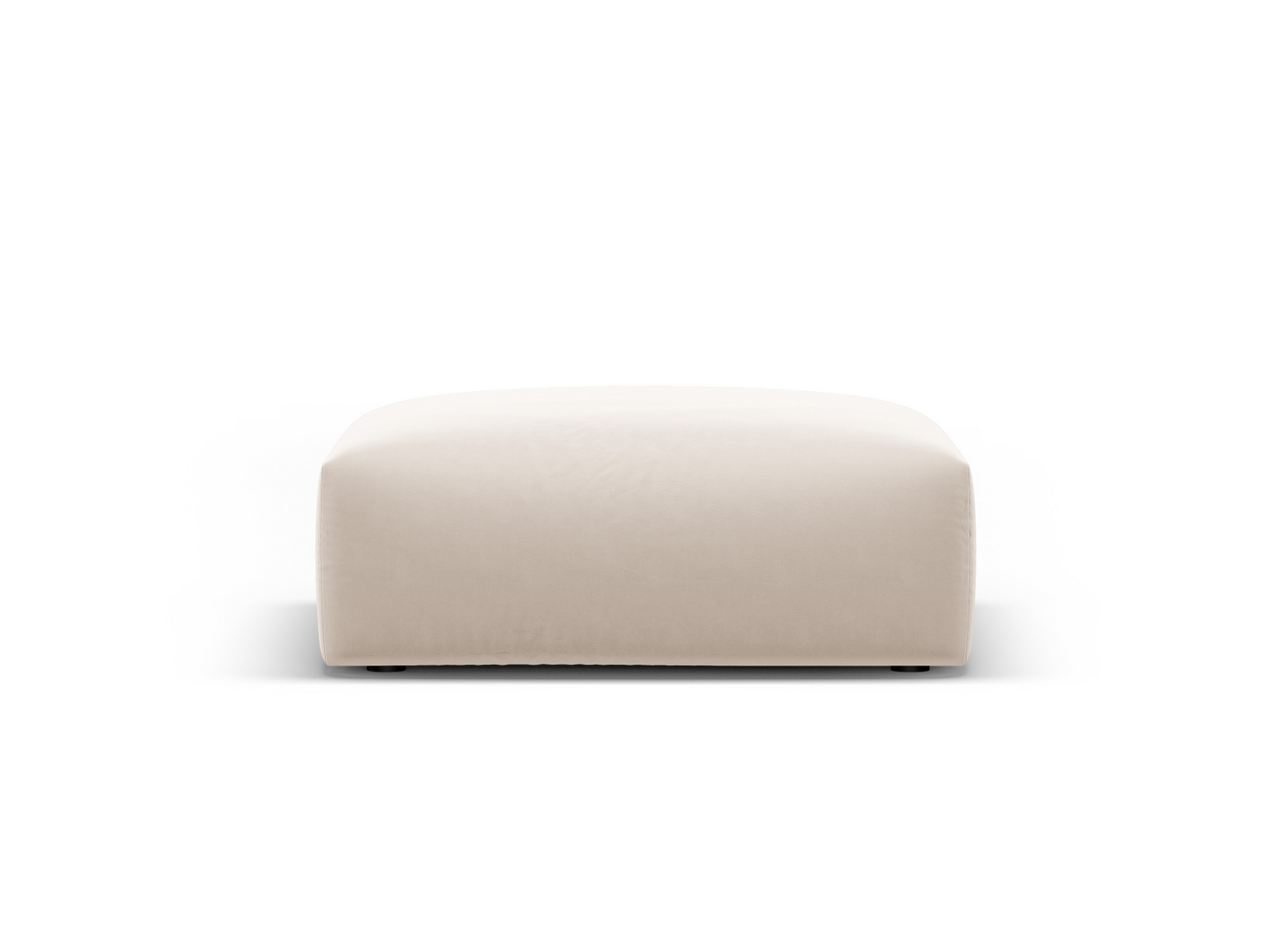 Cosmopolitan Design fløyelspuff, "Matera", 1-seter, 100 × 80 × 36 cm, Salvador, svarte plastben
