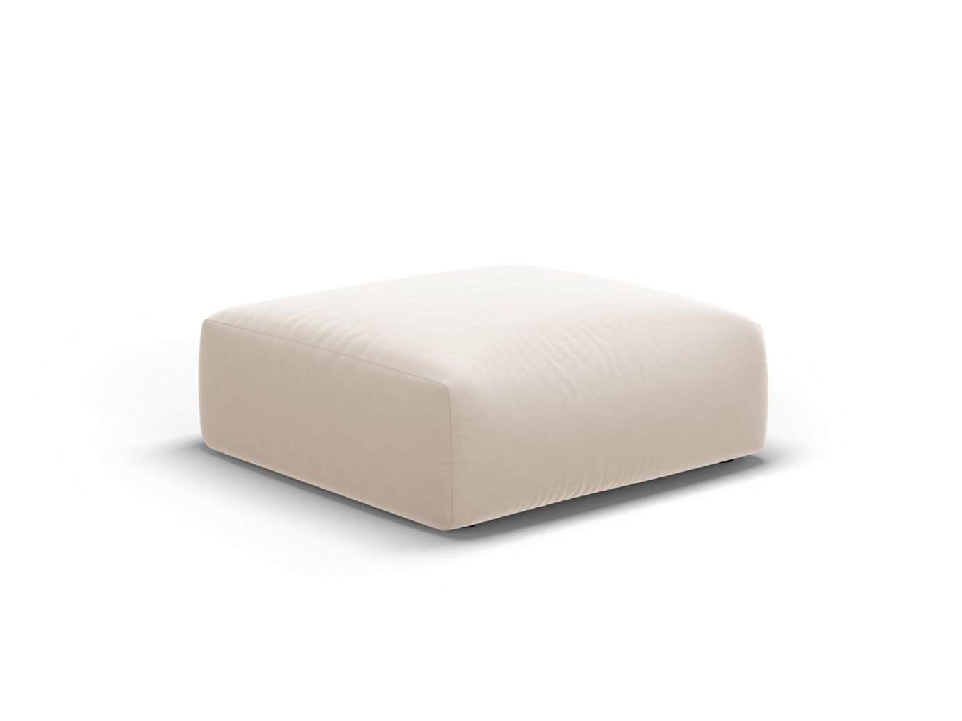 Cosmopolitan Design fløyelspuff, "Matera", 1-seter, 100 × 80 × 36 cm, Salvador, svarte plastben