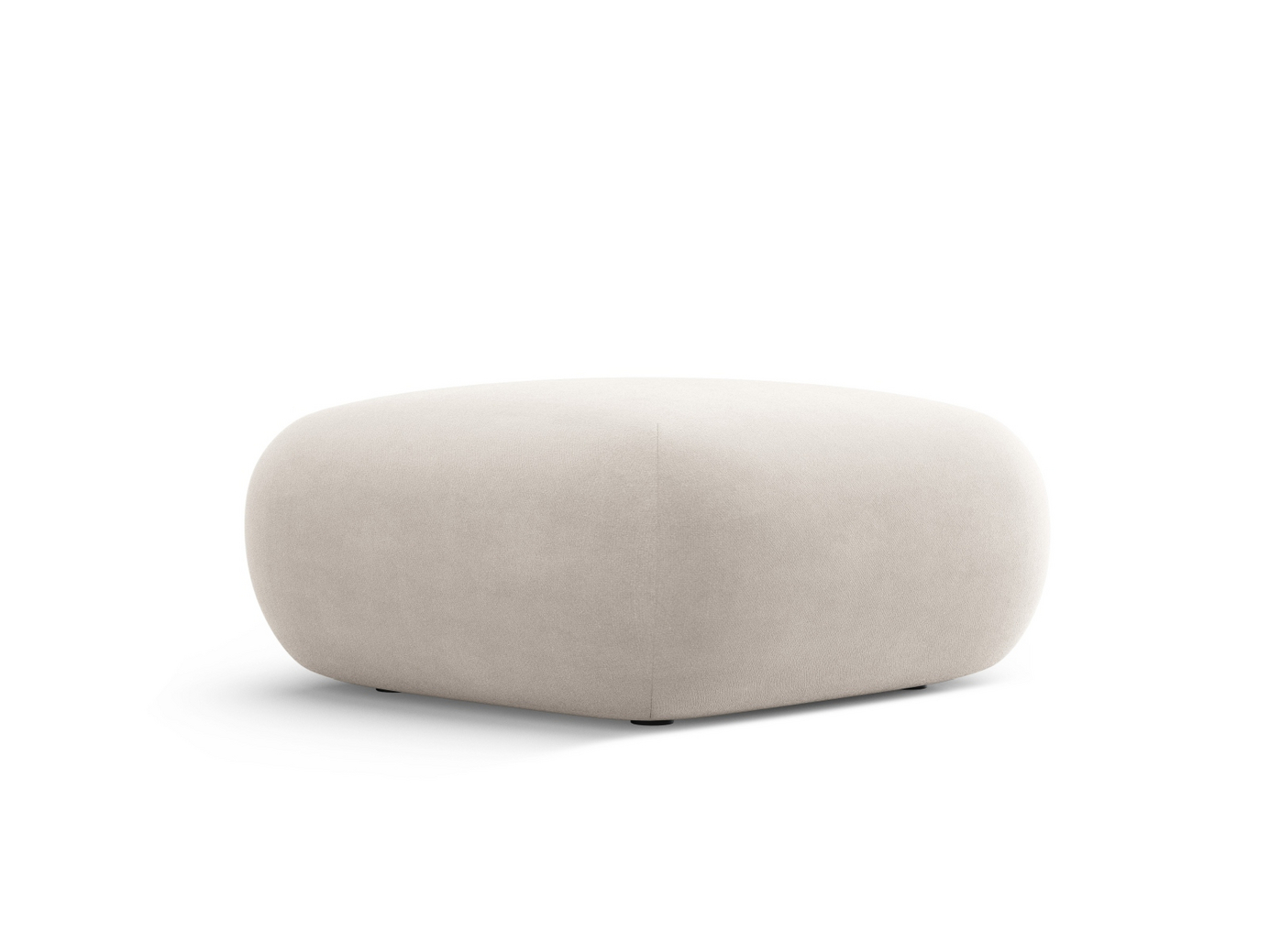 Cosmopolitan Design fløyelspuff, "Nolio", 1-seter, 75 × 75 × 36 cm, Casino, svarte plastben