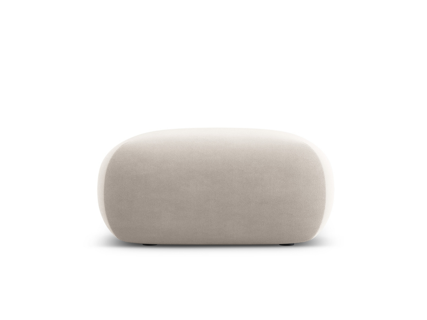 Cosmopolitan Design fløyelspuff, "Nolio", 1-seter, 75 × 75 × 36 cm, Casino, svarte plastben