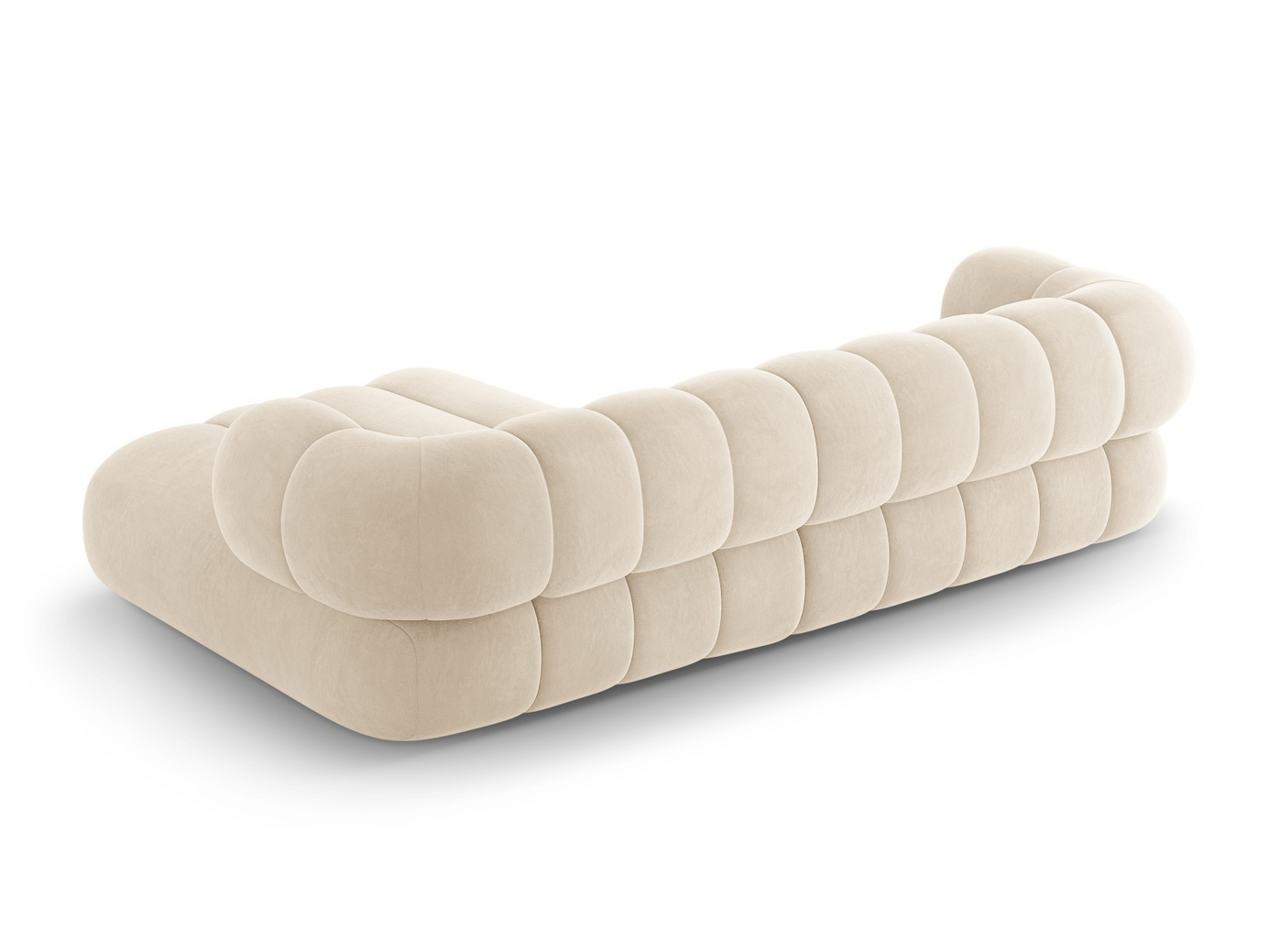 Cosmopolitan Design høyrevendt fløyelshjørnesofa, "Koge", 5-seter, 270 × 165 × 70 cm, Vogue, svarte plastben