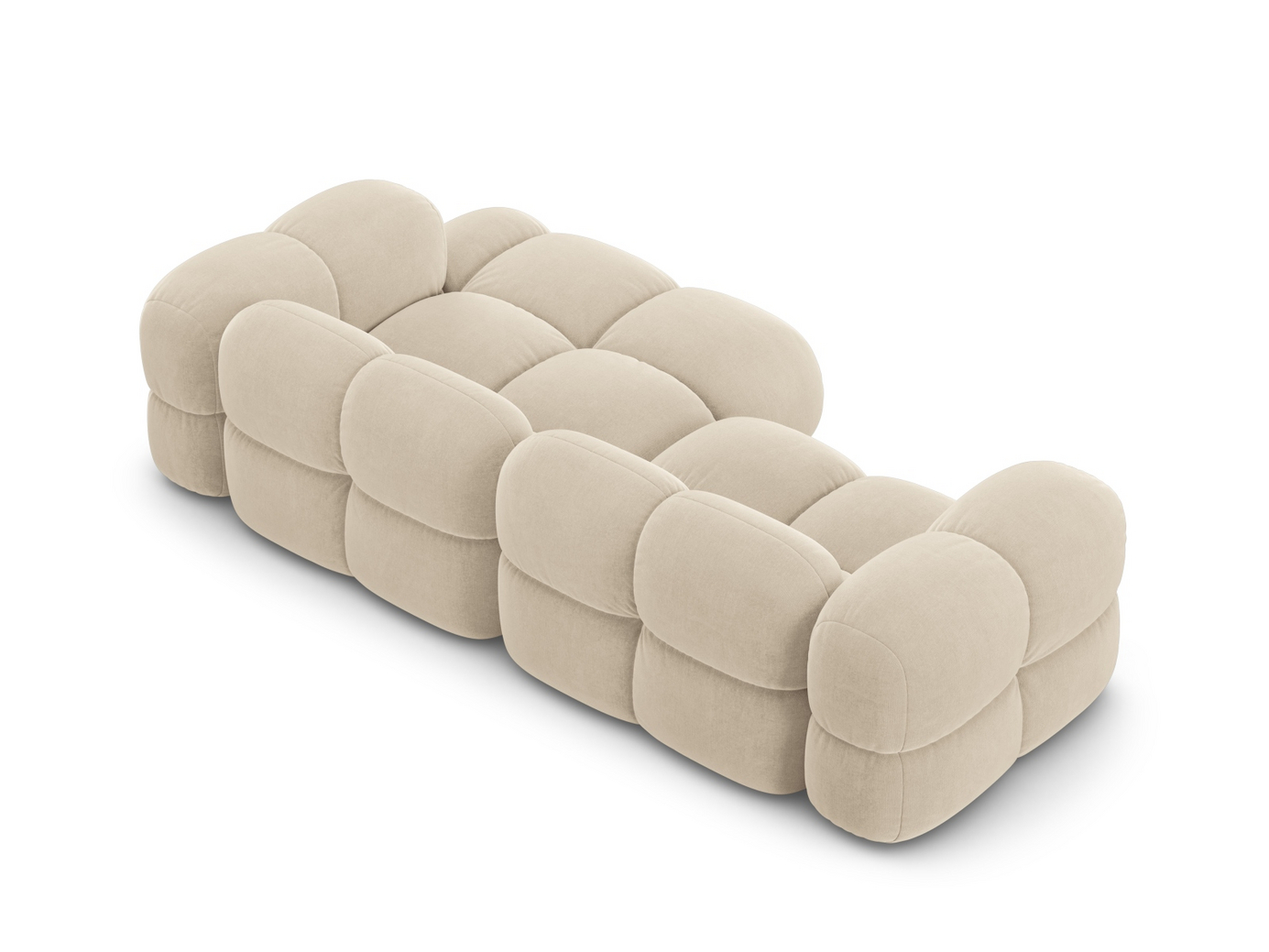 Cosmopolitan Design høyrevendt fløyelshjørnesofa, "Loretto", 3-seter, 250 × 147 × 68 cm, Vogue, svarte plastben