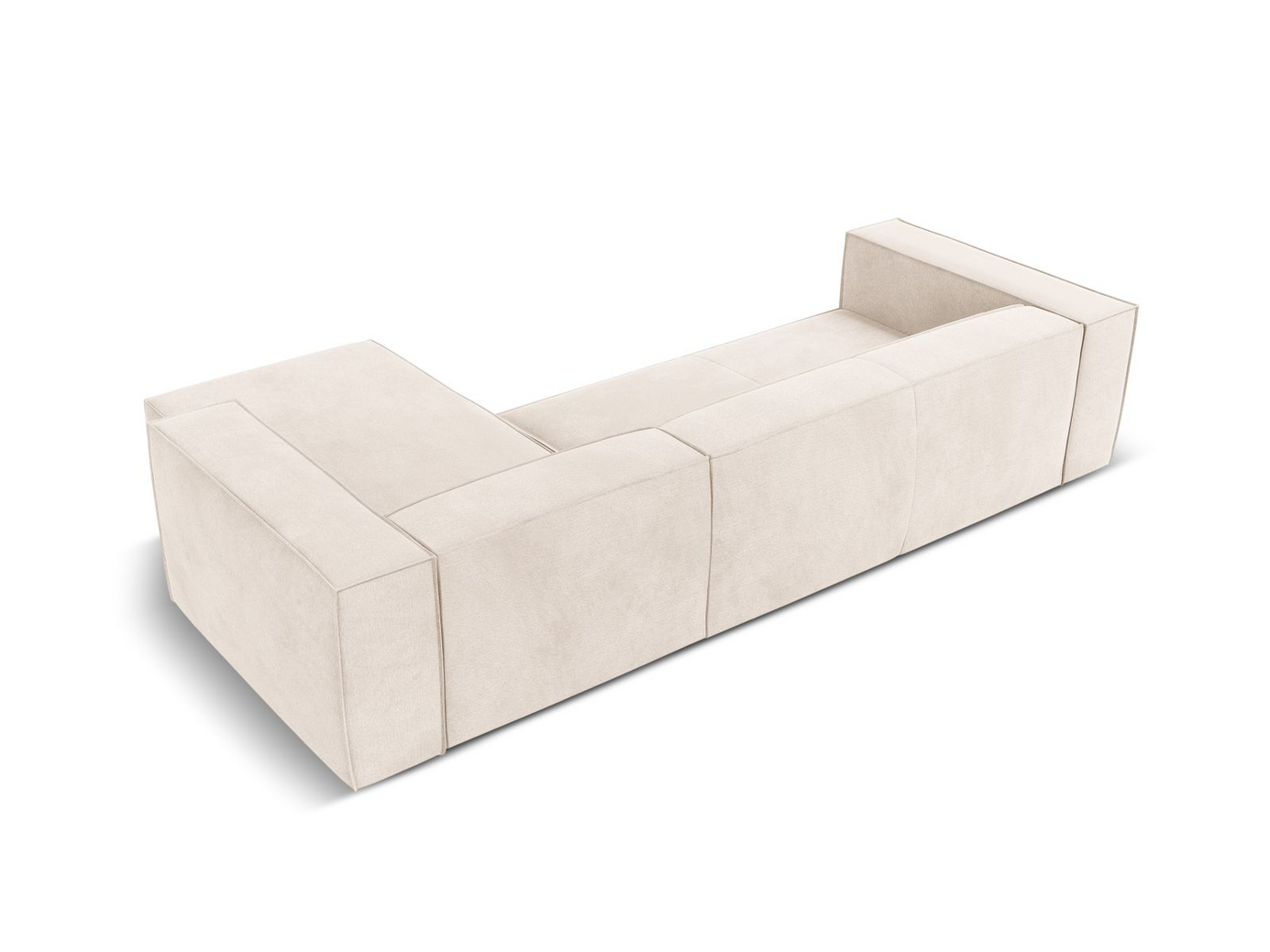 Cosmopolitan Design høyrevendt hjørnesofa, "Turin", 5-seter, 290 × 173 × 68 cm, Rosario, ben i svart bøk