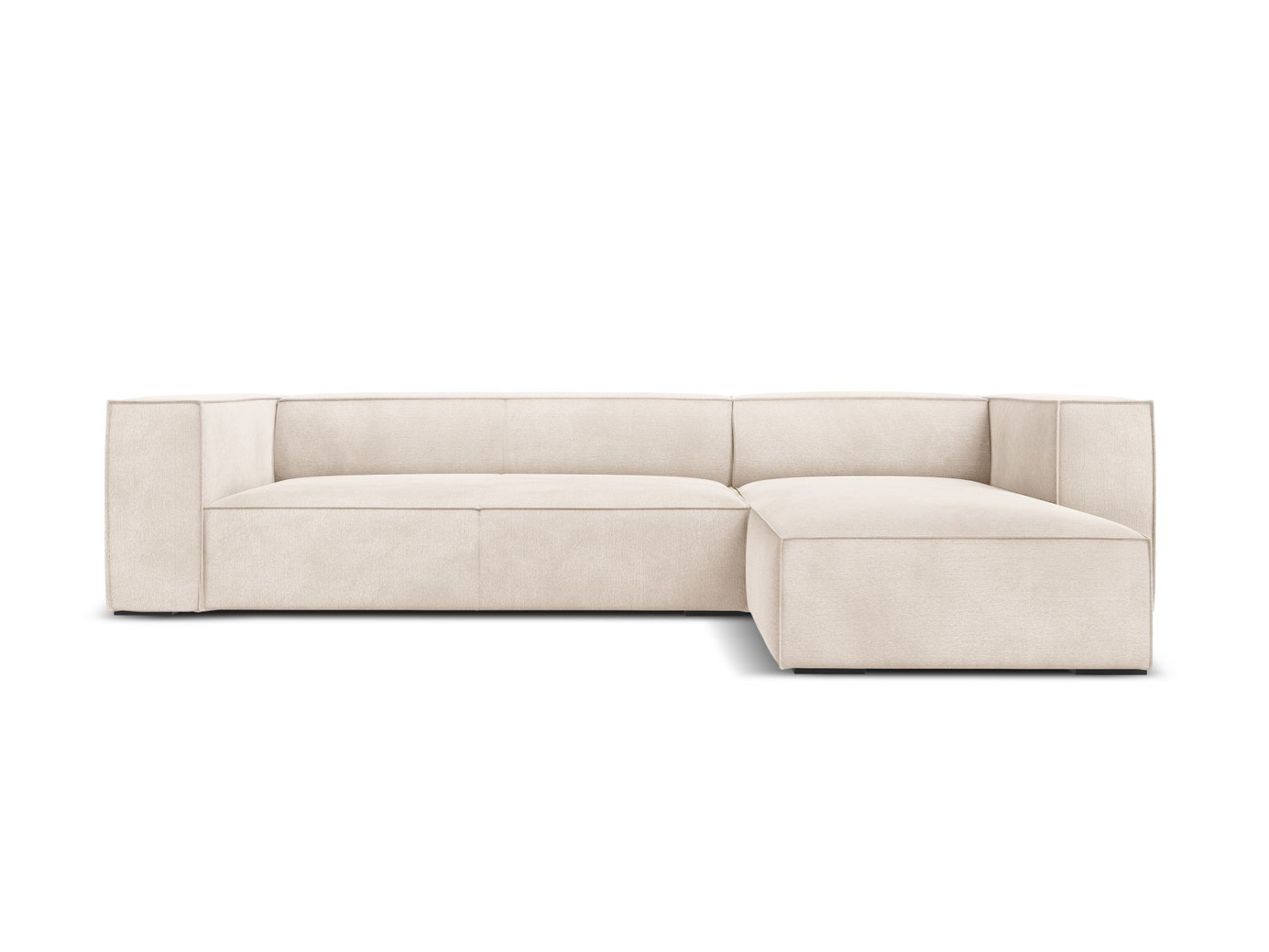 Cosmopolitan Design høyrevendt hjørnesofa, "Turin", 5-seter, 290 × 173 × 68 cm, Rosario, ben i svart bøk