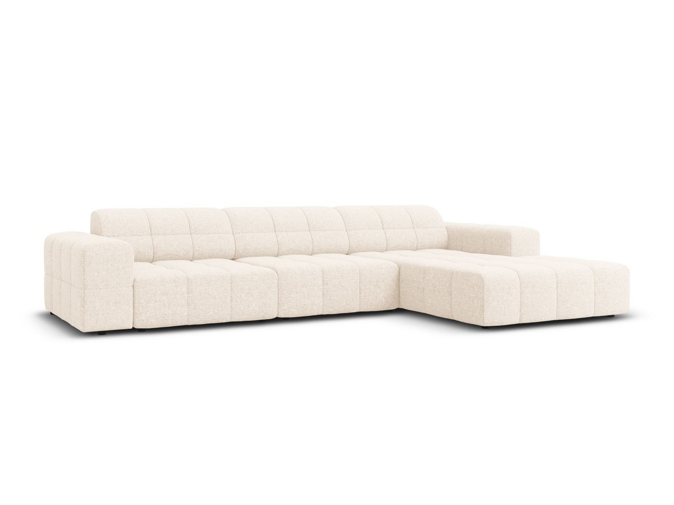 Cosmopolitan Design høyrevendt hjørnesofa, "Chicago", 4-seter, 294 × 167 × 78 cm, Haga, svarte plastben