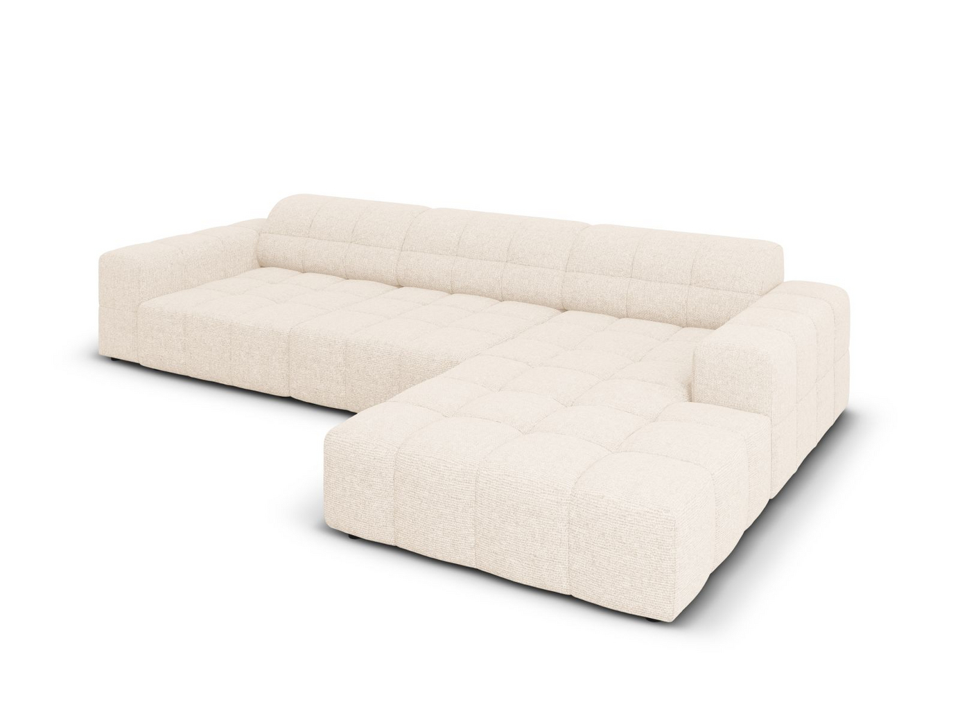 Cosmopolitan Design høyrevendt hjørnesofa, "Chicago", 4-seter, 294 × 167 × 78 cm, Haga, svarte plastben