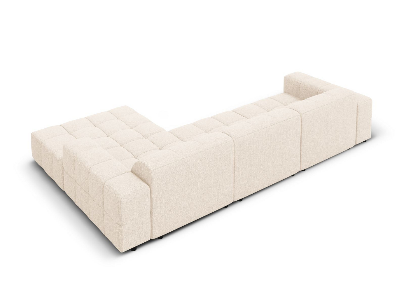 Cosmopolitan Design høyrevendt hjørnesofa, "Chicago", 4-seter, 294 × 167 × 78 cm, Haga, svarte plastben