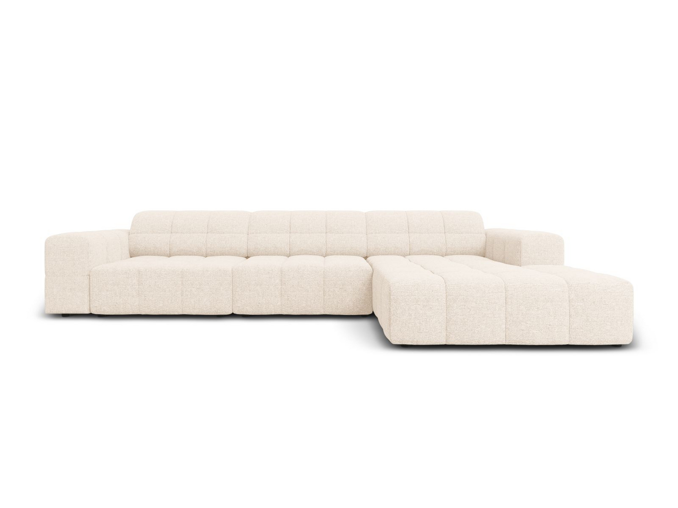 Cosmopolitan Design høyrevendt hjørnesofa, "Chicago", 4-seter, 294 × 167 × 78 cm, Haga, svarte plastben