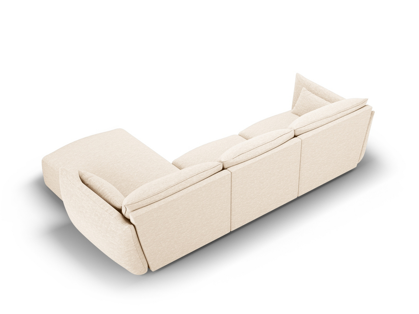 Cosmopolitan Design høyrevendt hjørnesofa, "Matera", 4-seter, 308 × 171 × 85 cm, Haga, svarte plastben
