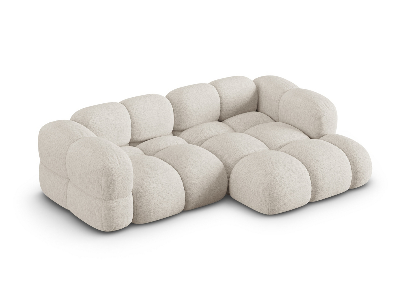 Cosmopolitan Design høyrevendt hjørnesofa, "Loretto", 3-seter, 250 × 147 × 68 cm, Sorella, svarte plastben