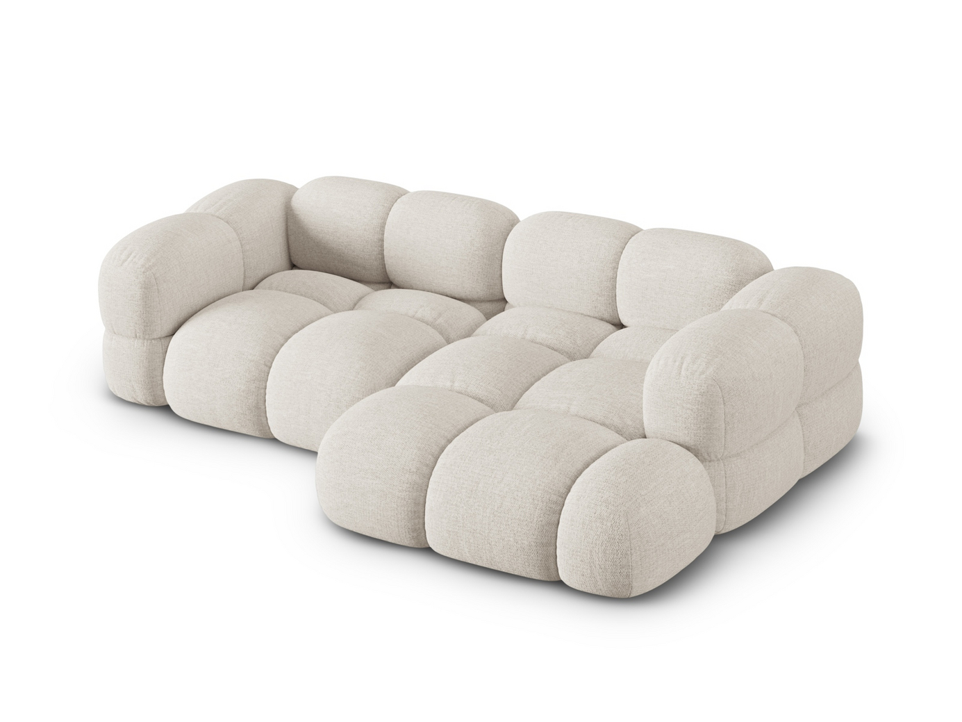 Cosmopolitan Design høyrevendt hjørnesofa, "Loretto", 3-seter, 250 × 147 × 68 cm, Sorella, svarte plastben
