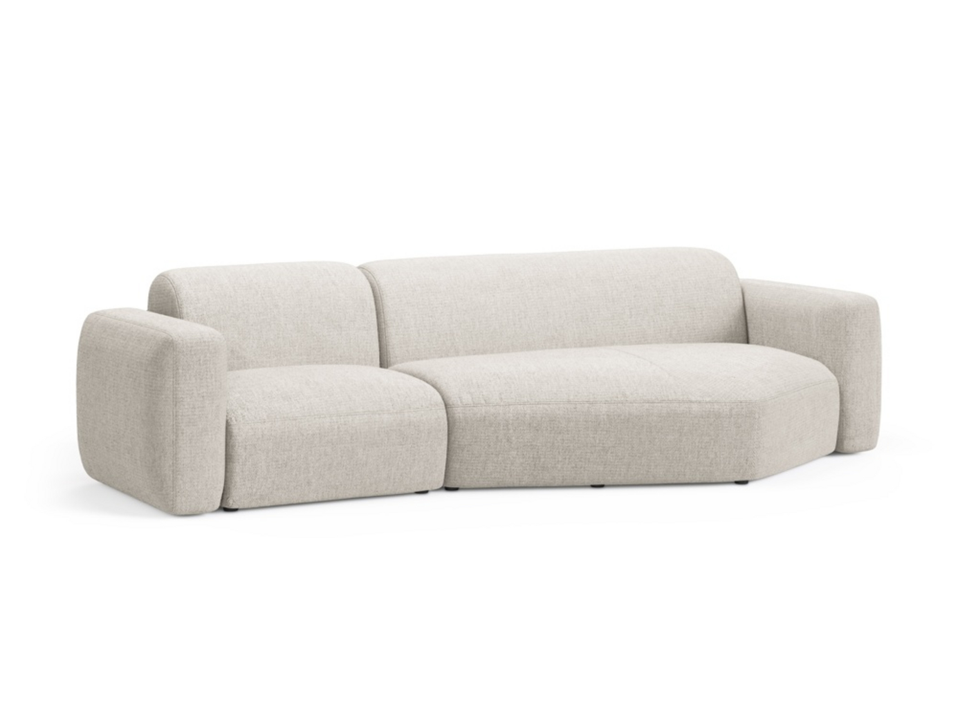 Cosmopolitan Design høyrevendt modulhjørnesofa, "Strino", 3-seter, 308 × 136 × 78 cm, Sorella, svarte plastben