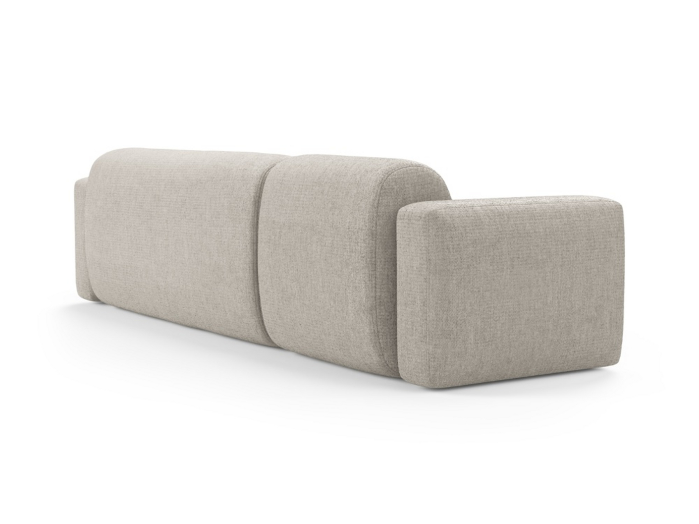 Cosmopolitan Design høyrevendt modulhjørnesofa, "Strino", 3-seter, 308 × 136 × 78 cm, Sorella, svarte plastben